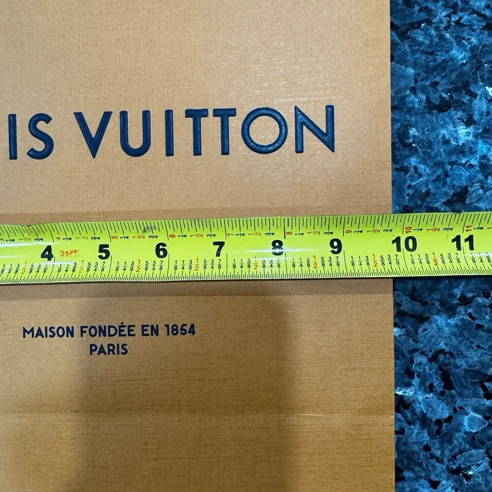 4 Louis Vuitton Paper Orange with Blue Handles + Blank Envelope Empty Bags